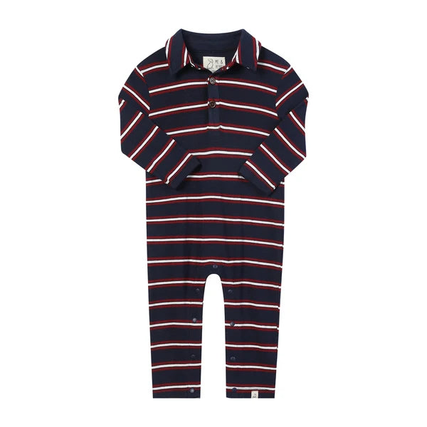 Navy Striped Romper