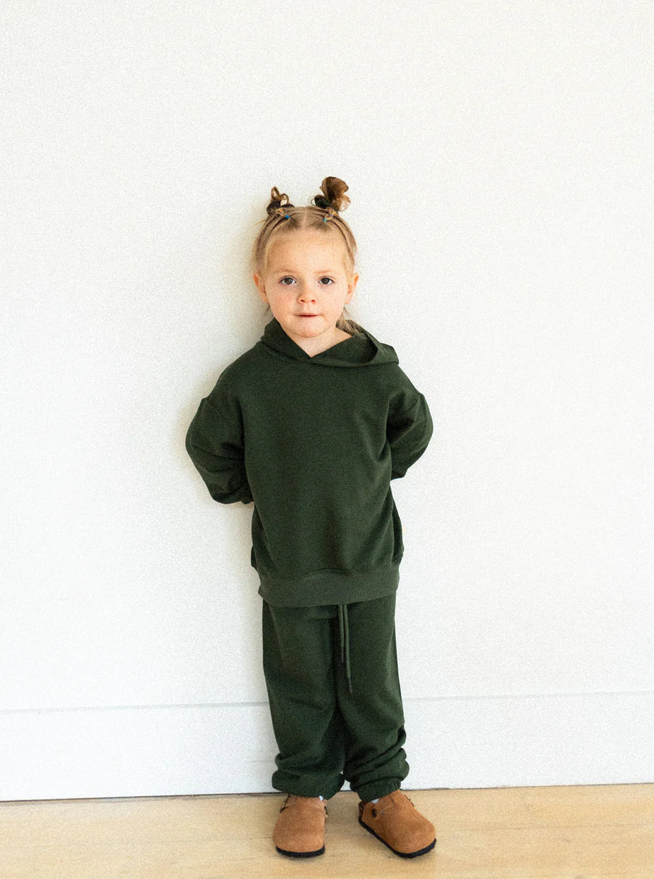 Kids Fleece Relaxed Hoodie - Cedar Grove & Rose Hip