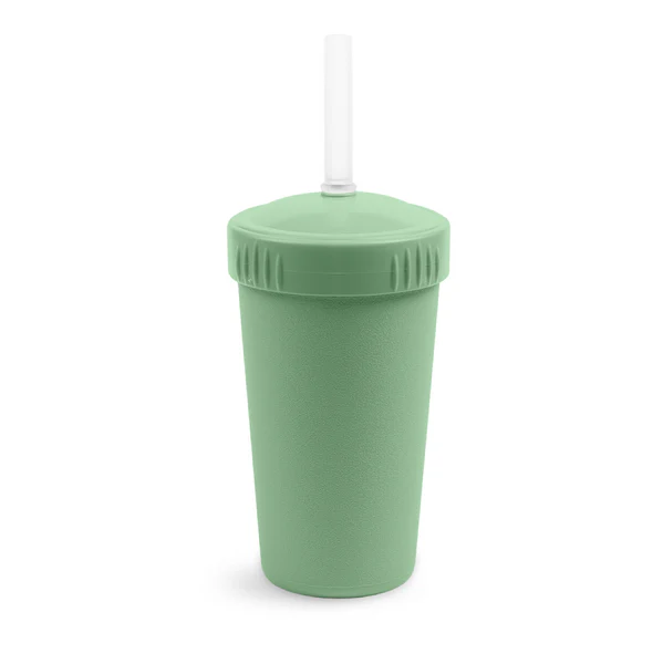 Straw Cup with Lid & Straw - Assorted Colours