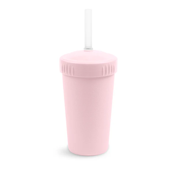 Straw Cup with Lid & Straw - Assorted Colours