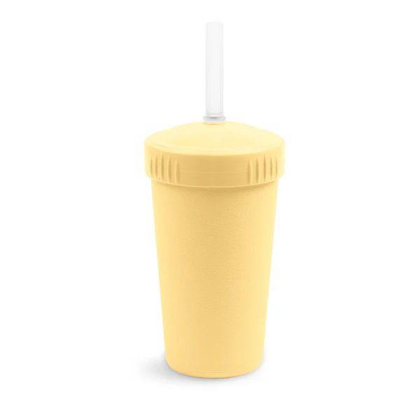 Straw Cup with Lid & Straw - Assorted Colours