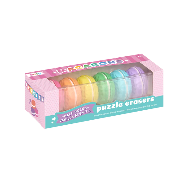 Macarons - Vanilla scented puzzle erasers