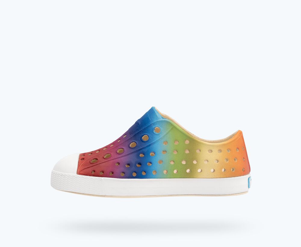 Jefferson Print - Bone White & Rainbow Gradient