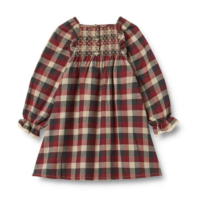 Dress Lace Bella Red Blue Check