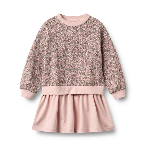 Sweat Dress Maggie - Rose Brown Flowers
