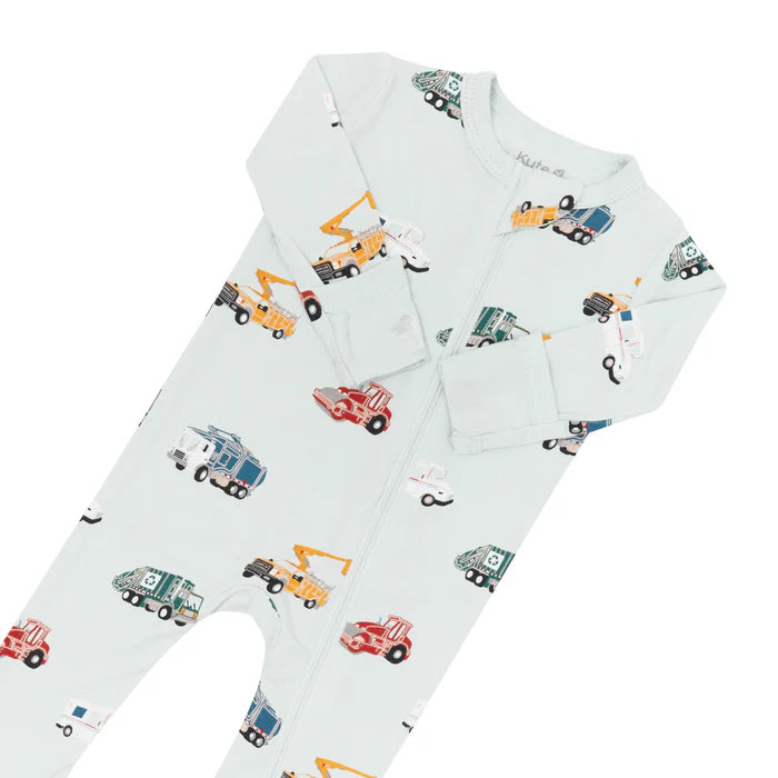 Zippered Romper in City Vehicles