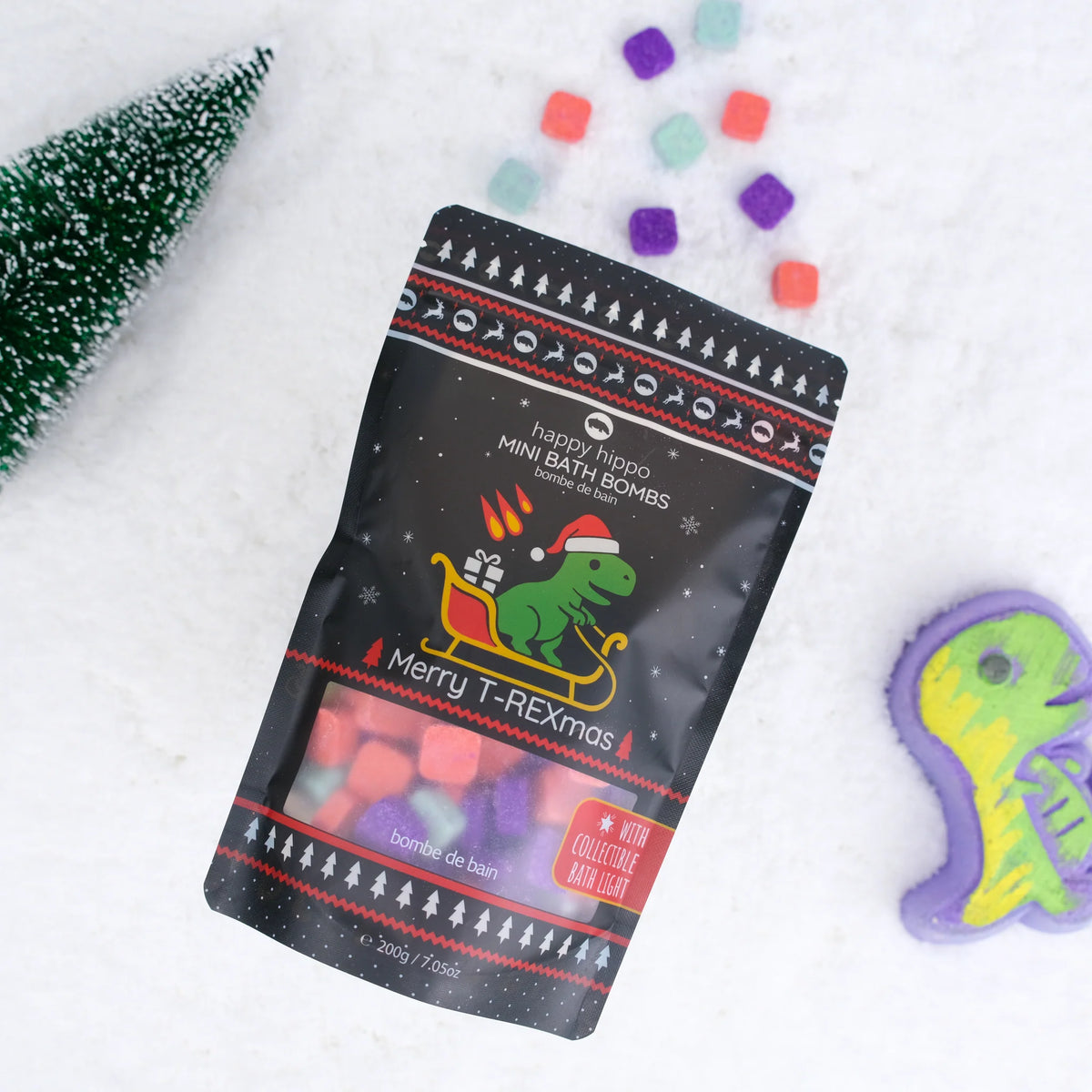 Merry T-REXmas - Mini Bath Bombs with Bath Light