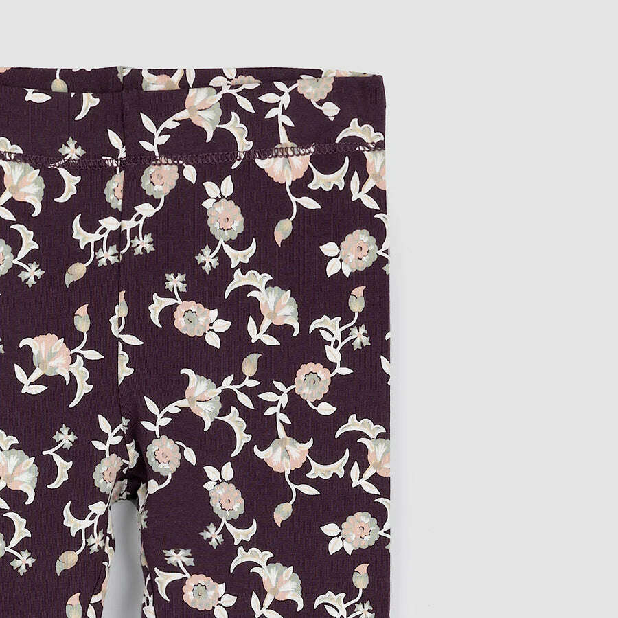 Vine Print on Plum Leggings - Size 10