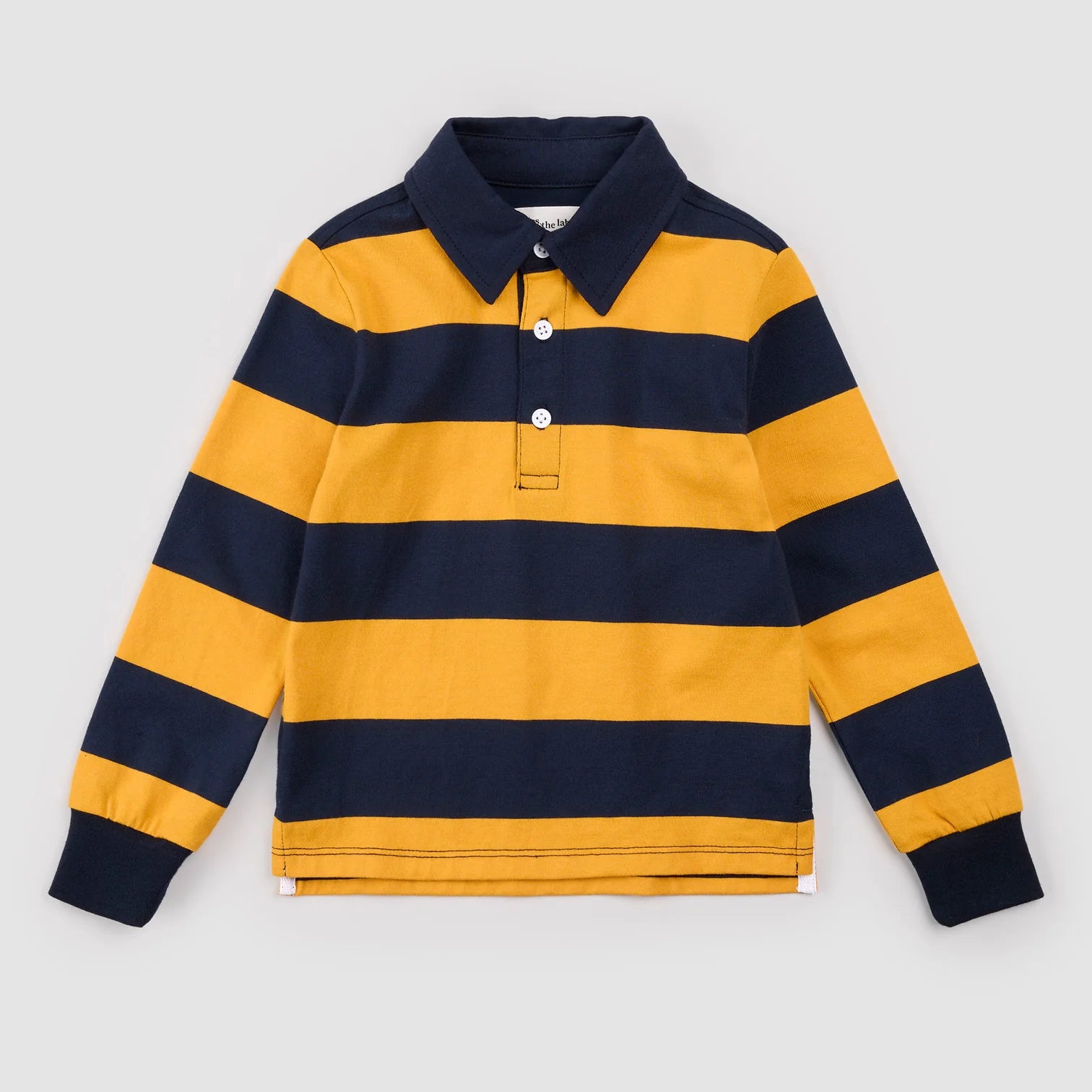 Blue and Spruce Yellow Striped Rugby Polo