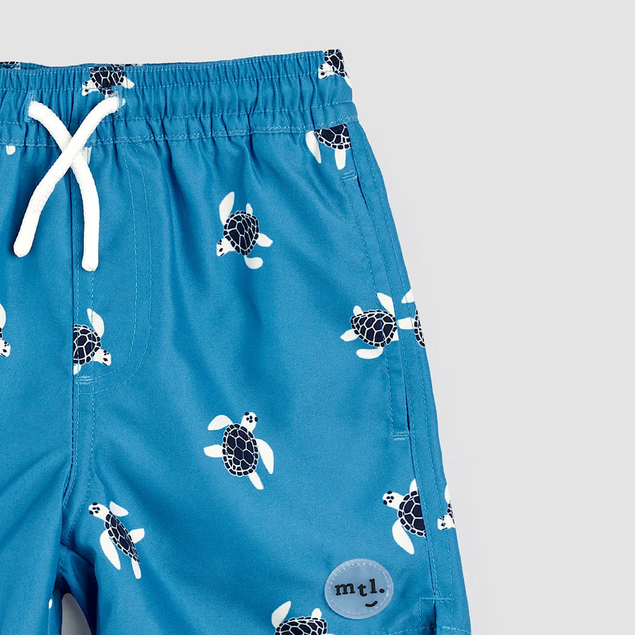 Sea Turtles Print on Bluejay Swim Trunks