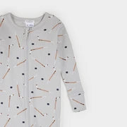 Slapstick Print on Ribbed Lunar Rock Convertible Ribbed Sleeper