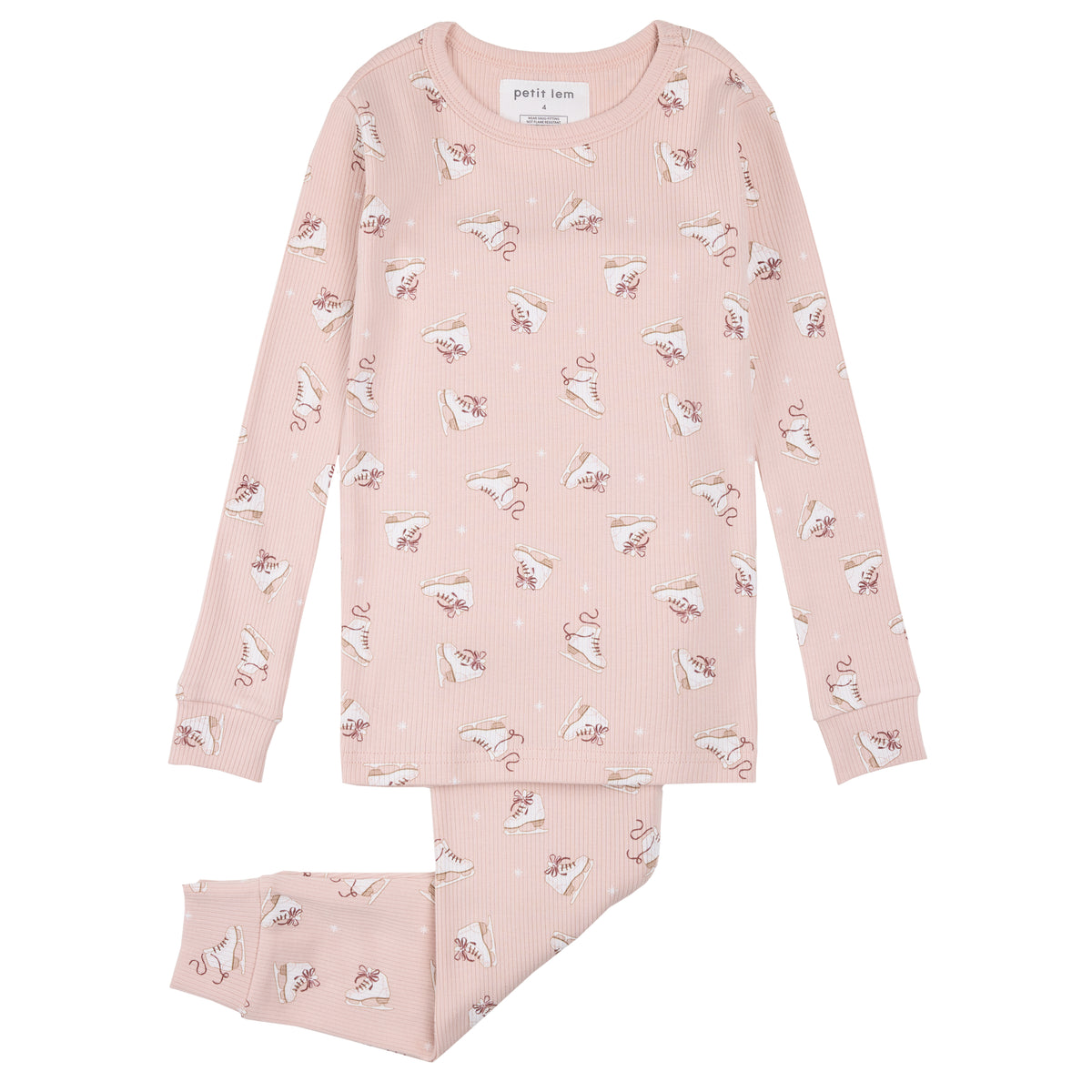 Figure Skates Print on Misty Pink PJ Set