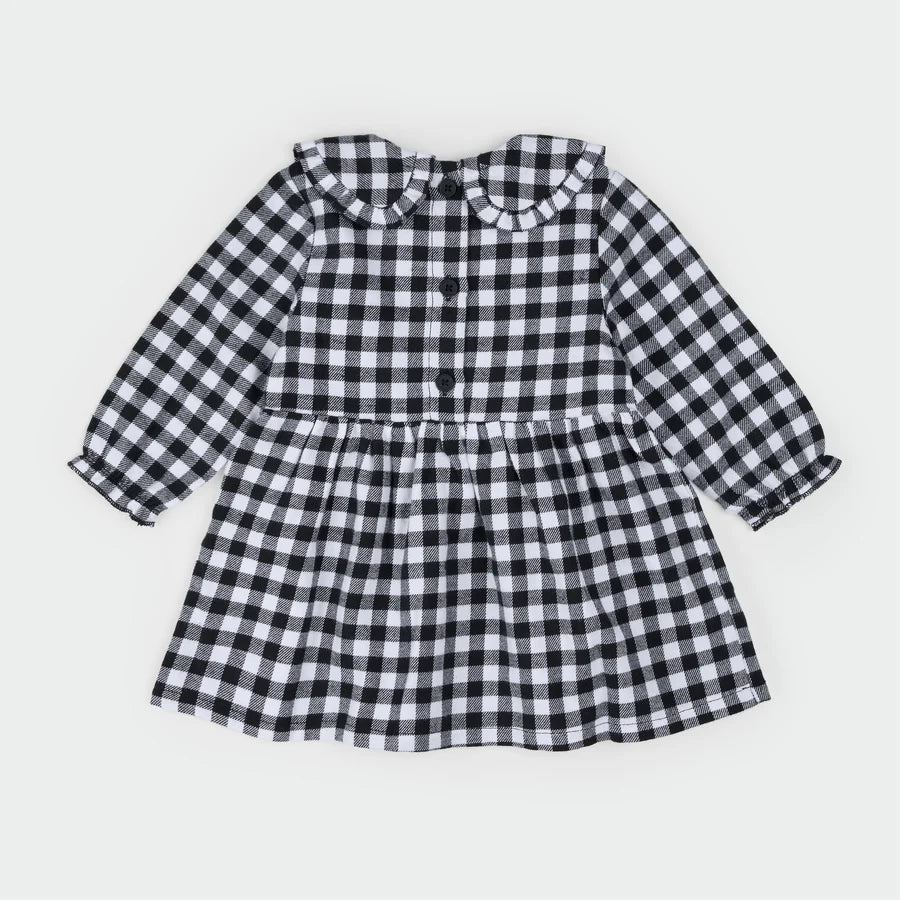 Black & White Tartan Flannel Dress Set