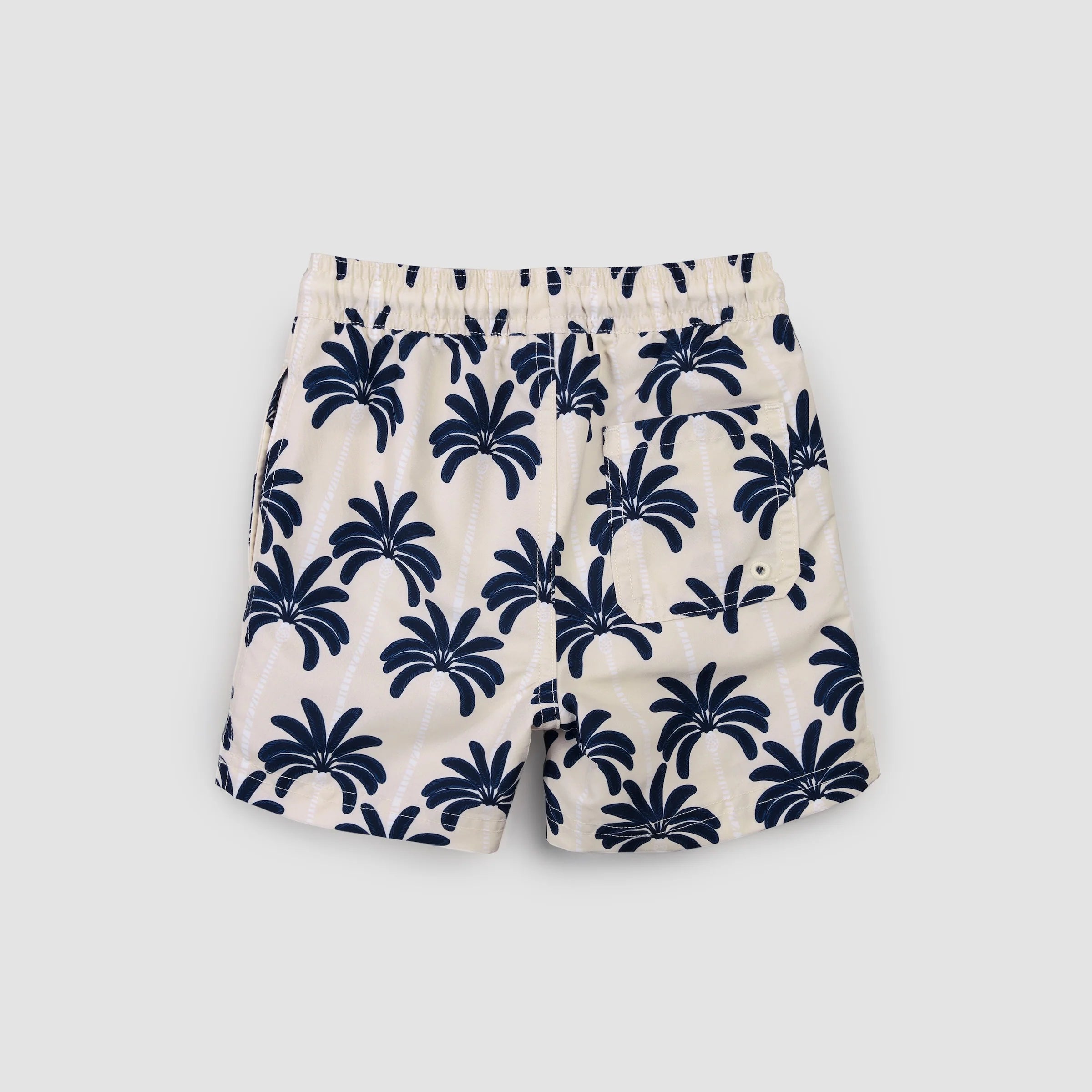 Palm Trees Print on Beige Swim Trunks