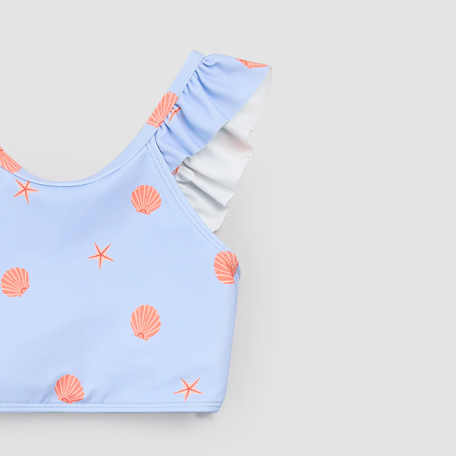 Shells Print on Light Blue Bikini