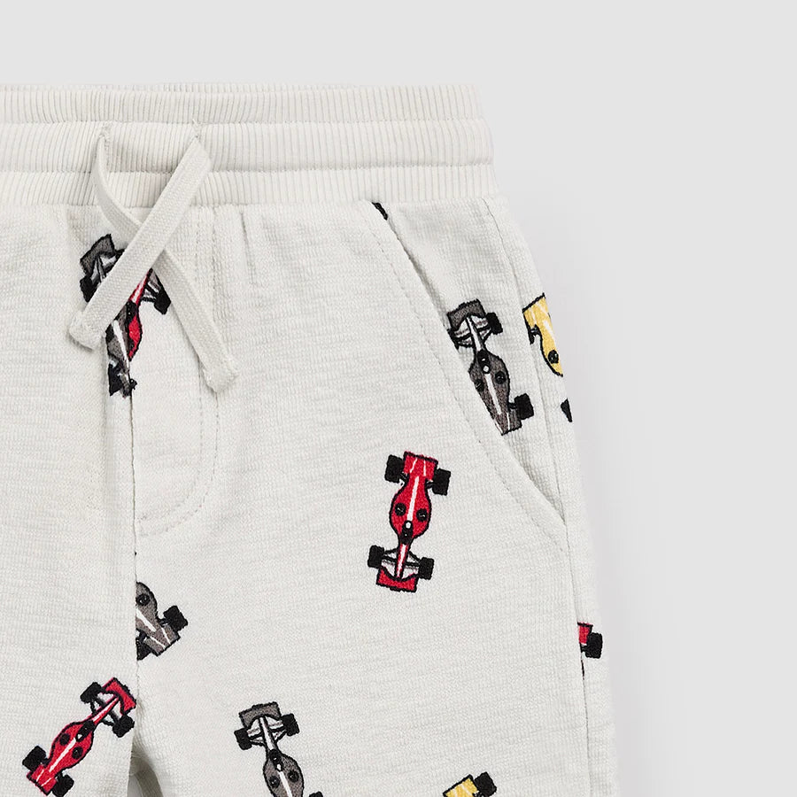 Race Cars on Light Grey Shorts