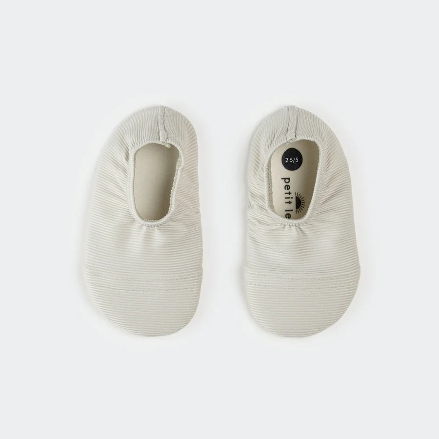 Grey Ribbed Swim Slippers