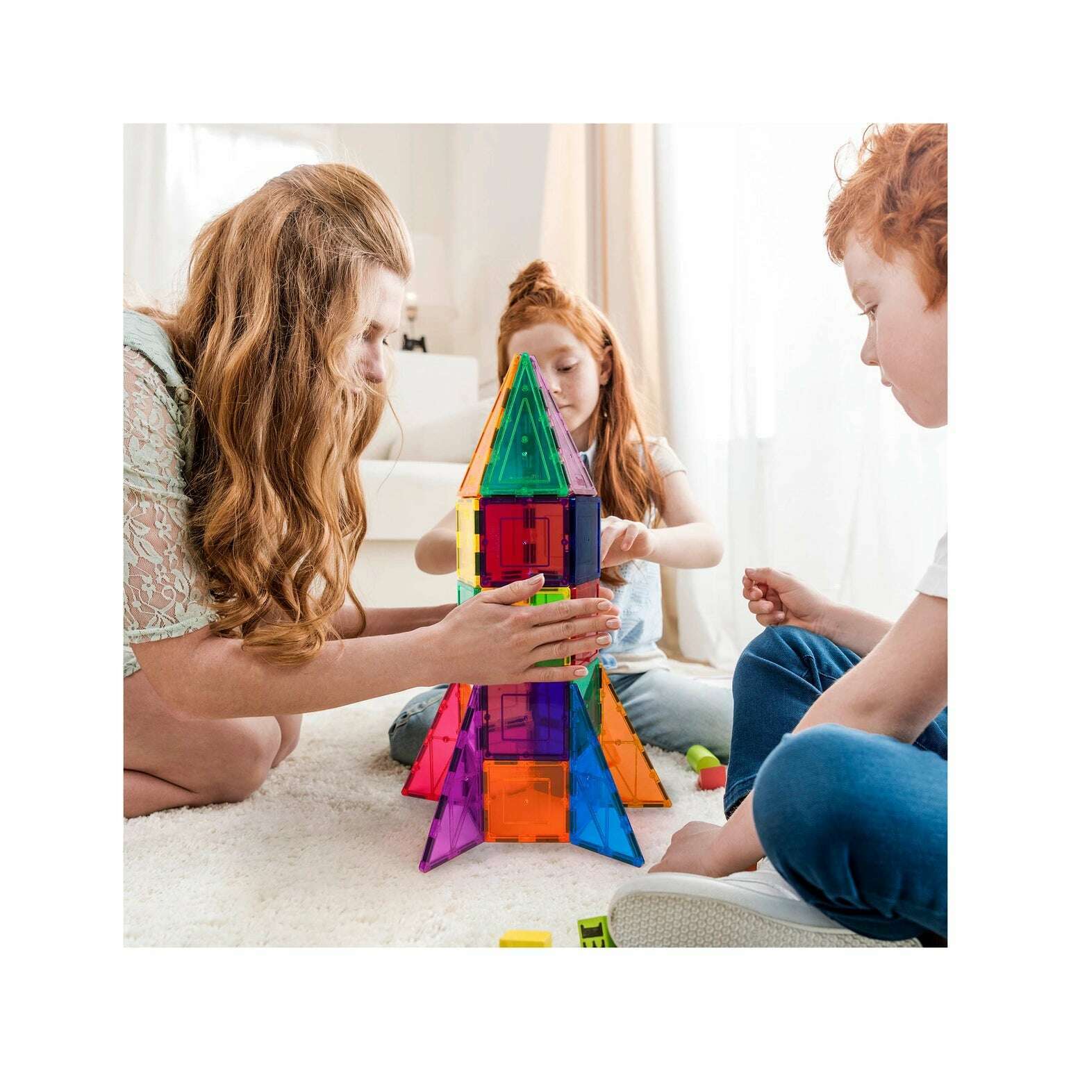 Picasso Tiles : 32 Piece Magnetic Rocket Tileset