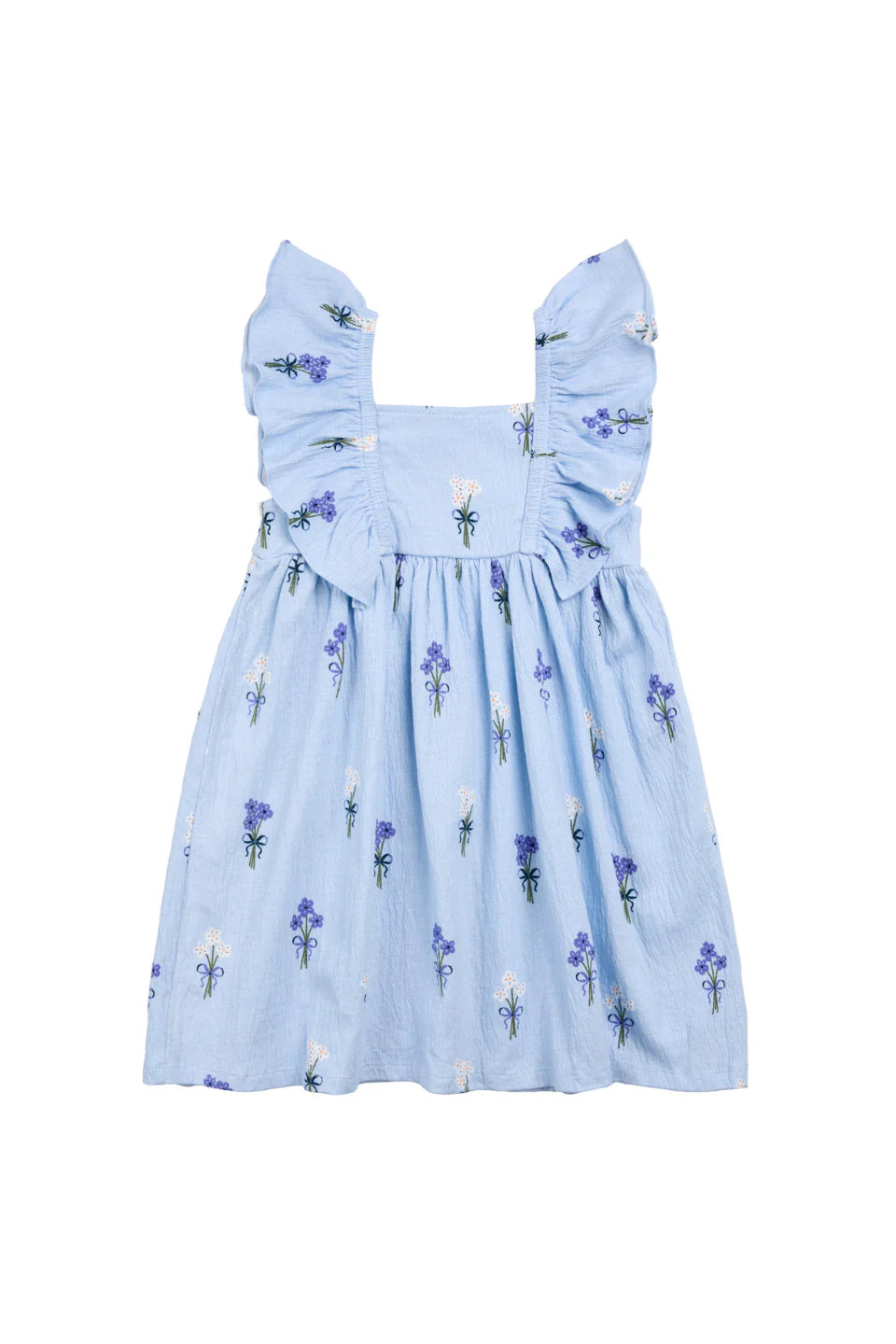 Flutter Sleeve Dress - Blue