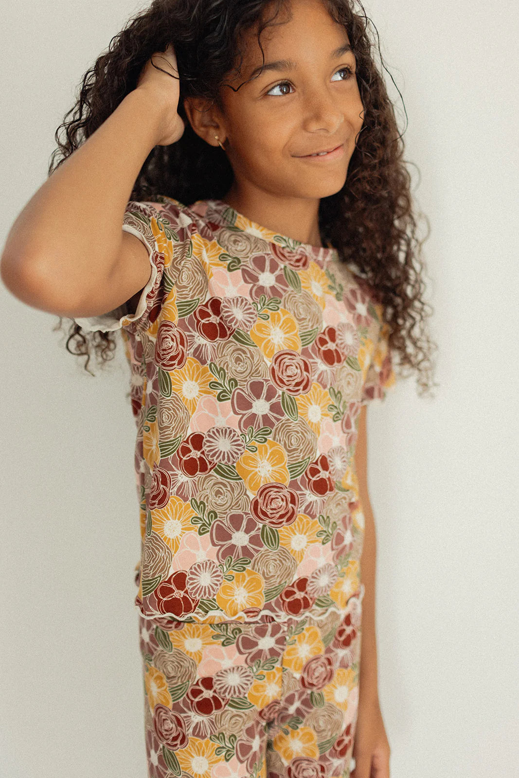 Youth Lettuce Hem Tee - Autumn Garden
