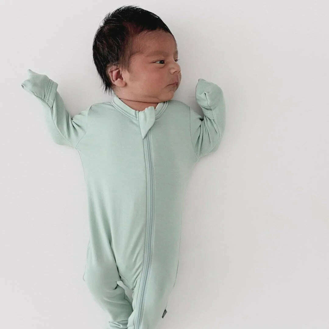 Zippered Footie in Sage