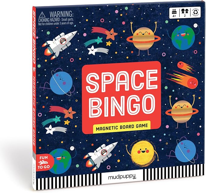 Mudpuppy - Outer Space Bingo Magnetic Board Game for Kids