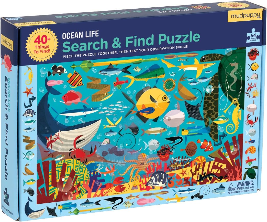 MudPuppy Ocean Life Search & Find Puzzle (64 Piece)