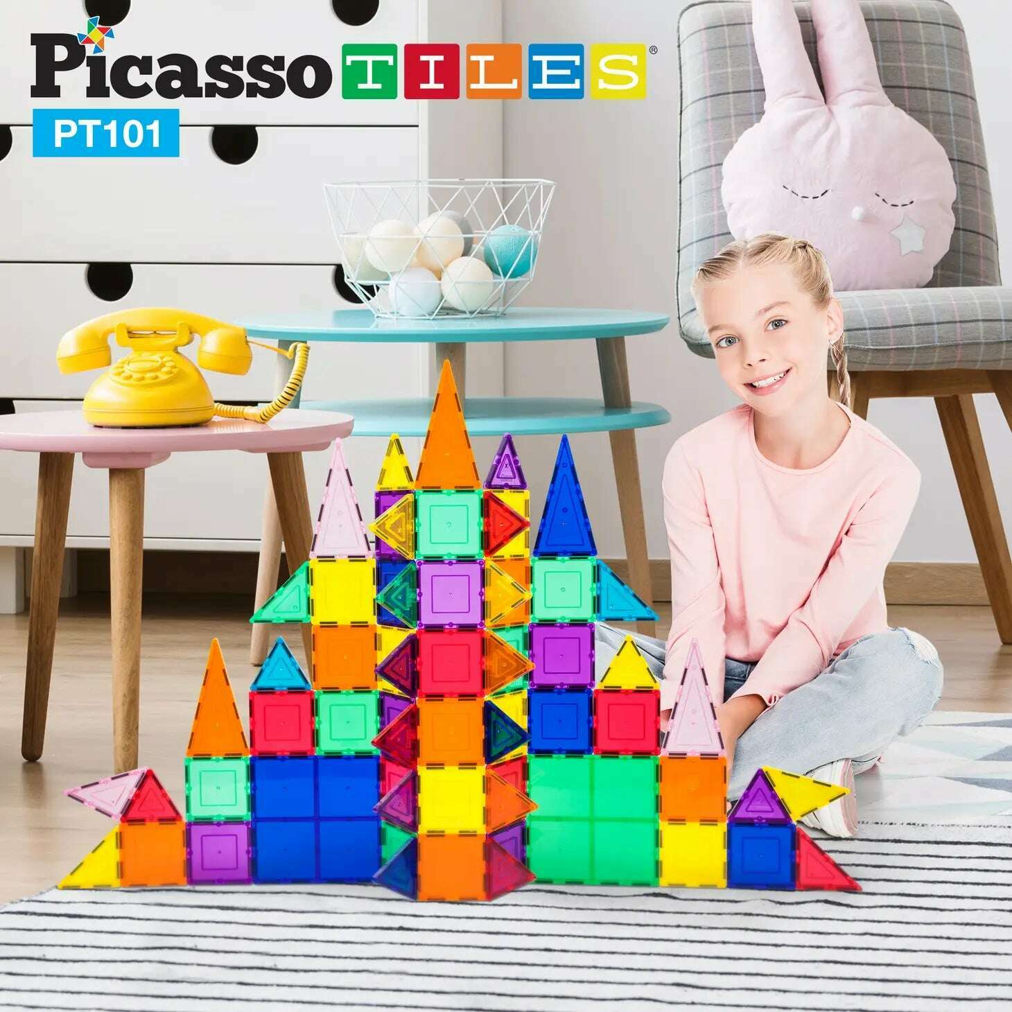 Picasso Tiles : 101pc Magnetic Tileset