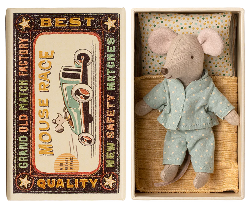 Little brother mouse in matchbox