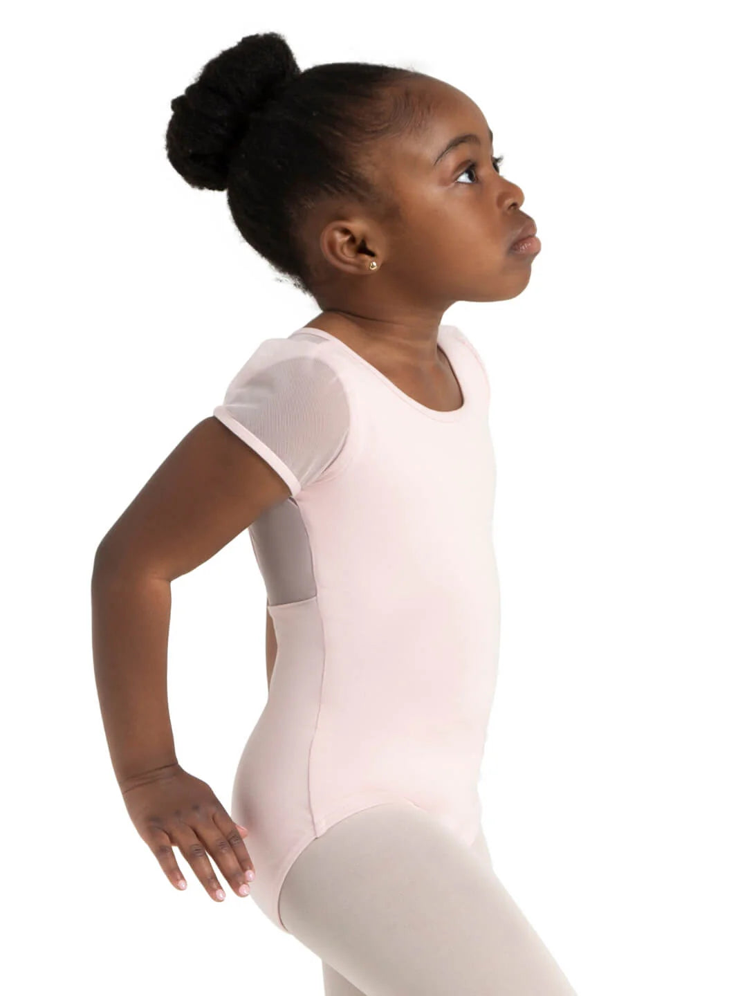 Puff Sleeve Keyhole Back Leotard - Pink
