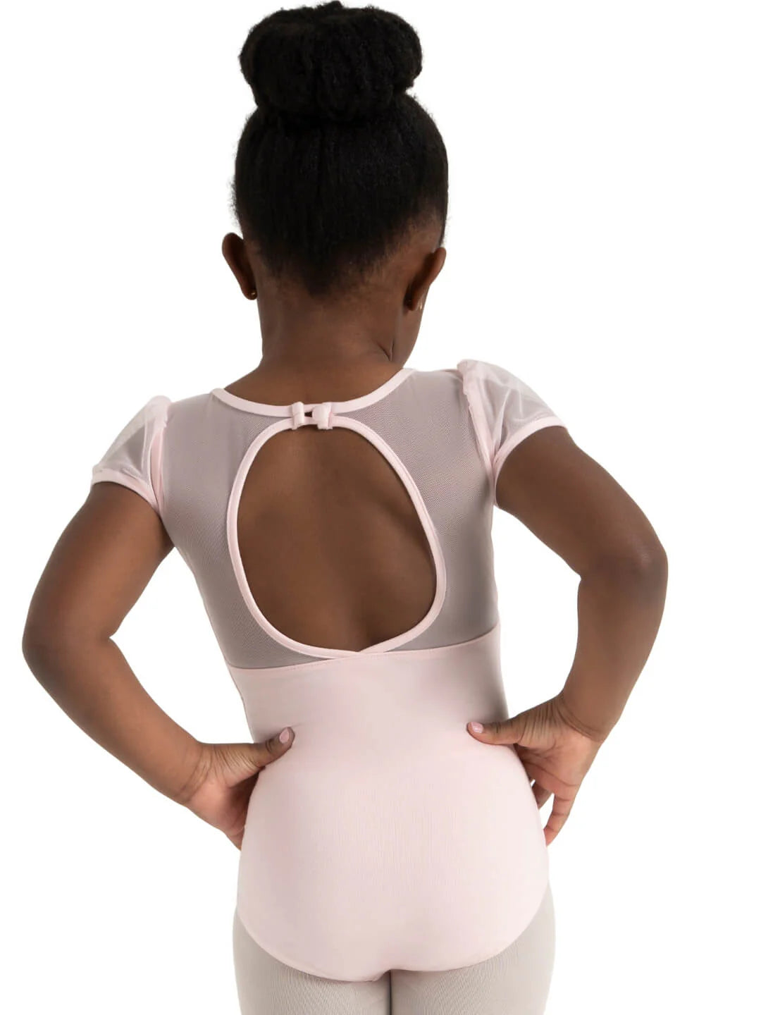 Puff Sleeve Keyhole Back Leotard - Pink
