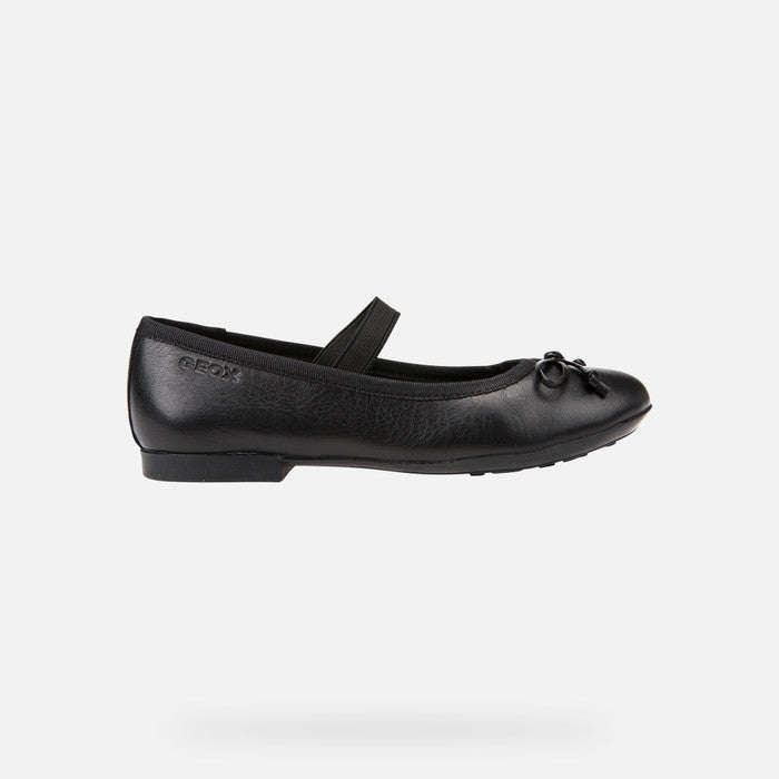 Plie Girl Black Leather Ballerina Flats