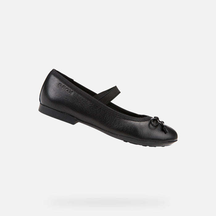 Plie Girl Black Leather Ballerina Flats