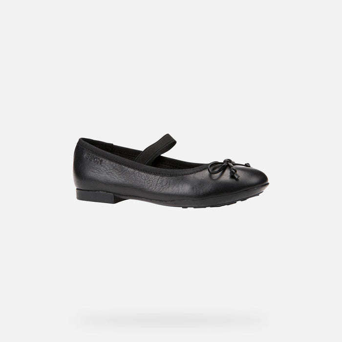 Plie Girl Black Leather Ballerina Flats