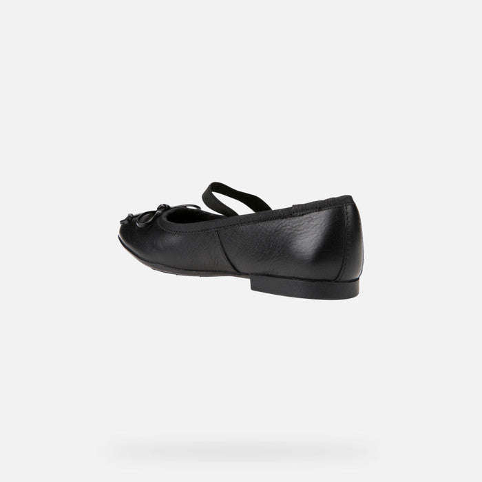 Plie Girl Black Leather Ballerina Flats