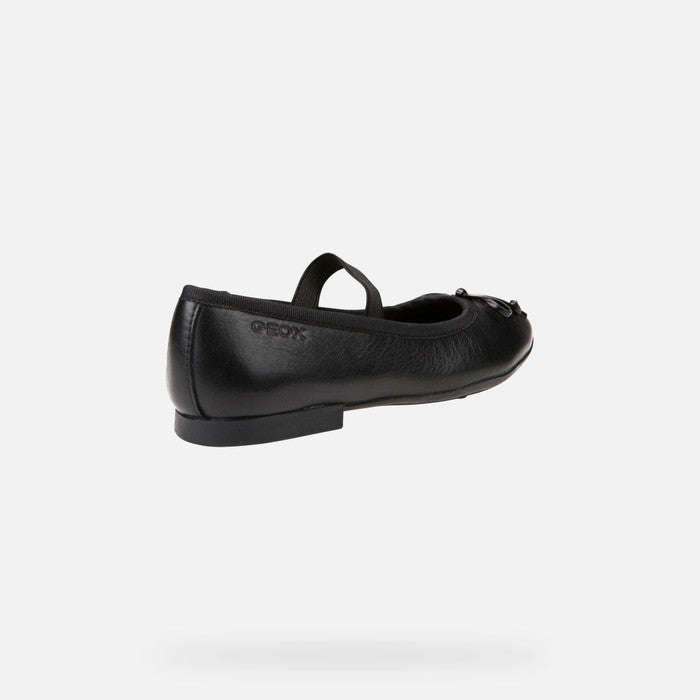 Plie Girl Black Leather Ballerina Flats