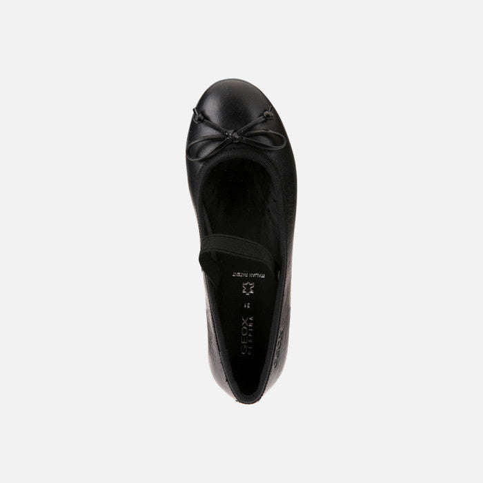 Plie Girl Black Leather Ballerina Flats