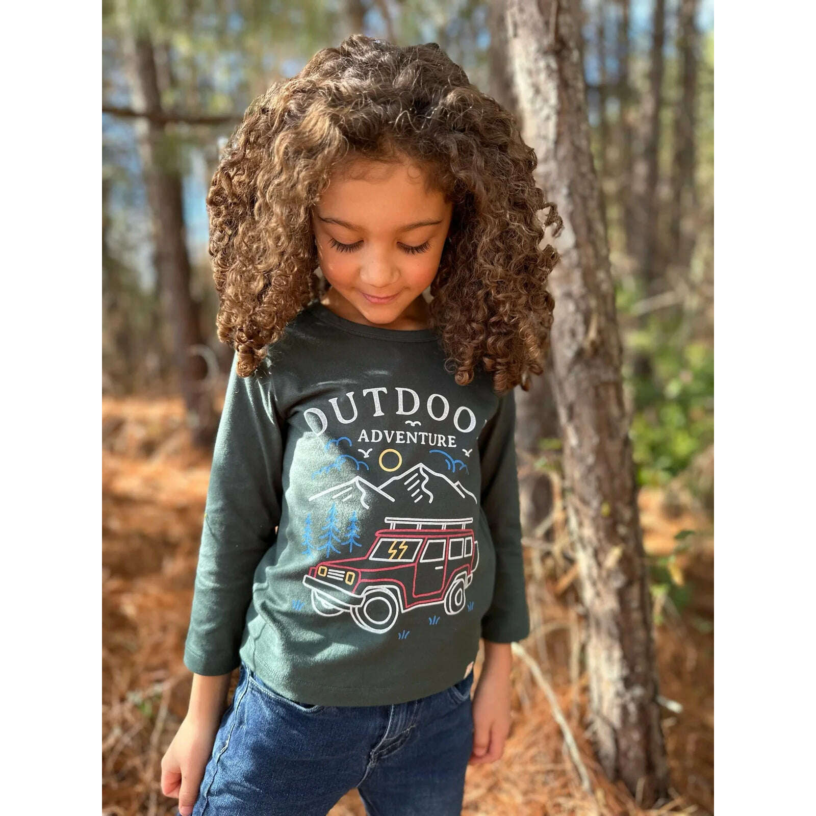 Long Sleeve Tee - Outdoor Adventure - Size 9-10Y