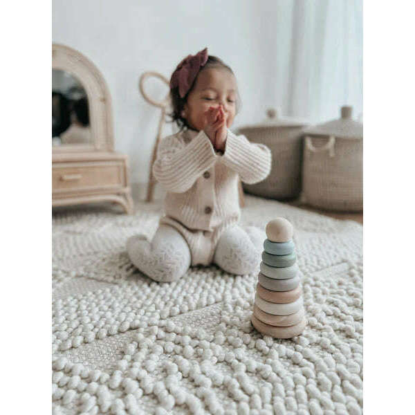 Wood and Silicone Stacker - Assorted Colors