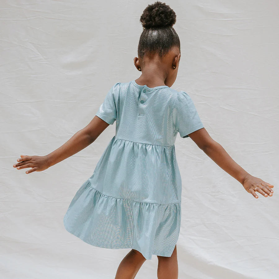 Tiered Reef Lamé Jersey Dress