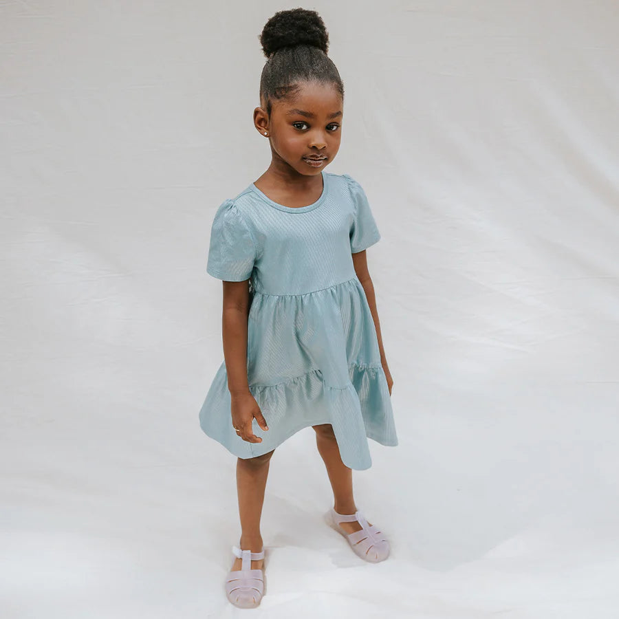 Tiered Reef Lamé Jersey Dress