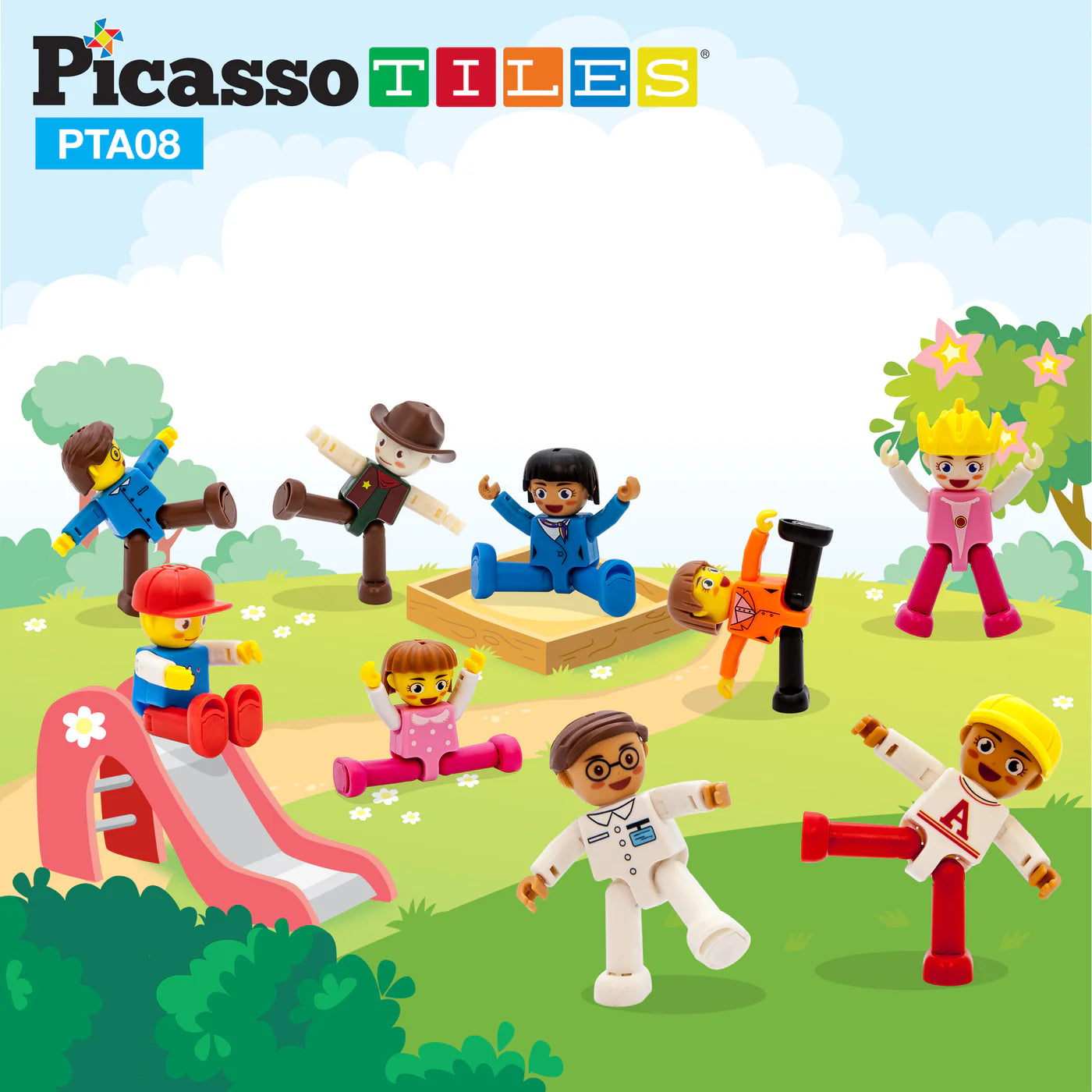 Picasso Tiles 16 Piece Character Figure Set