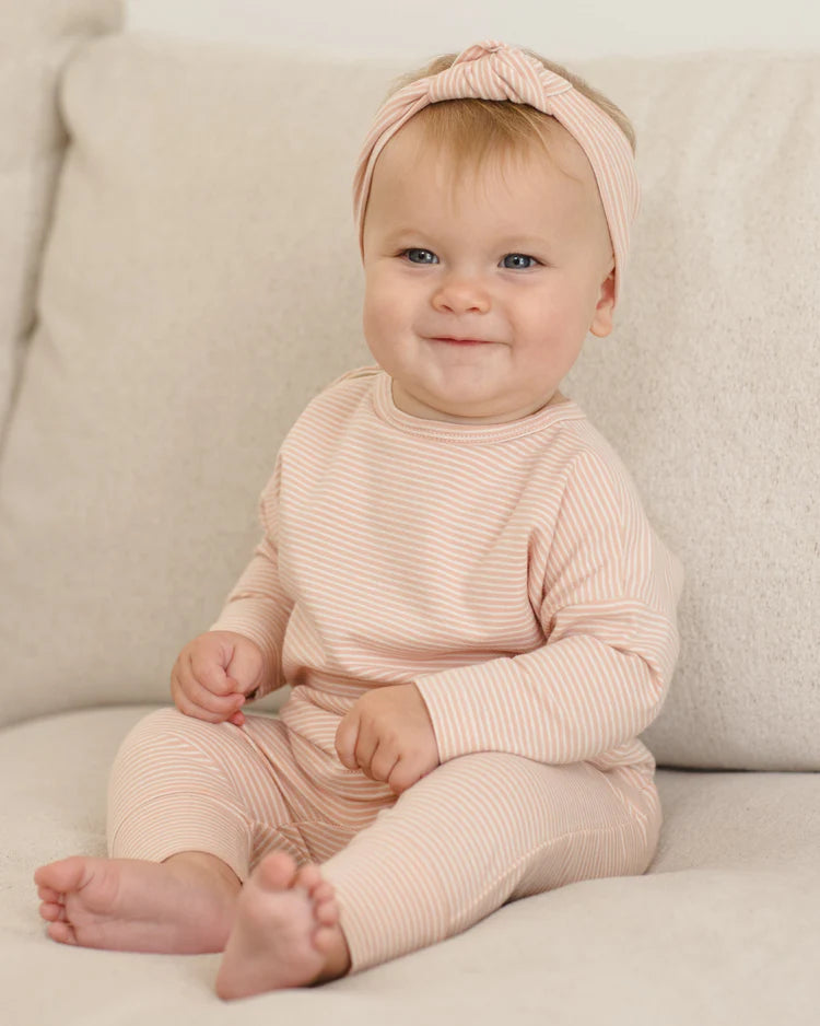 Drawstring Pant Melon Micro Stripe