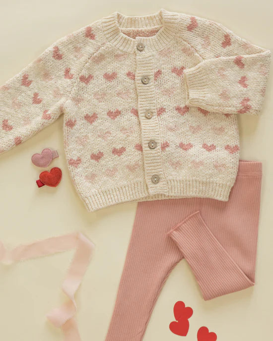 Knit Cardigan - Hearts