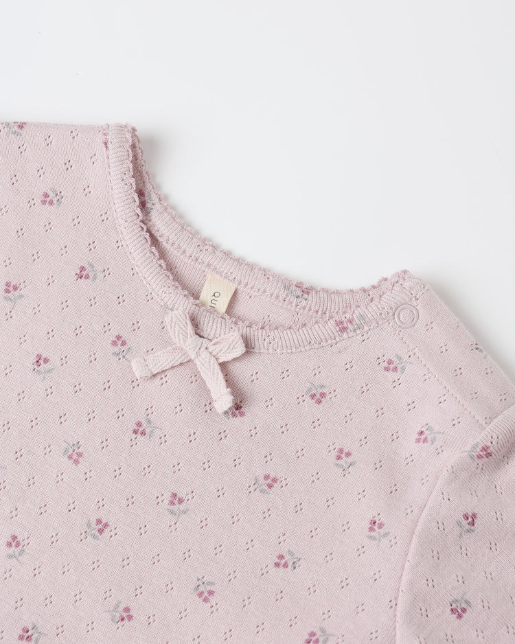 Pointelle Skirted Bodysuit - Lilac Ditsy