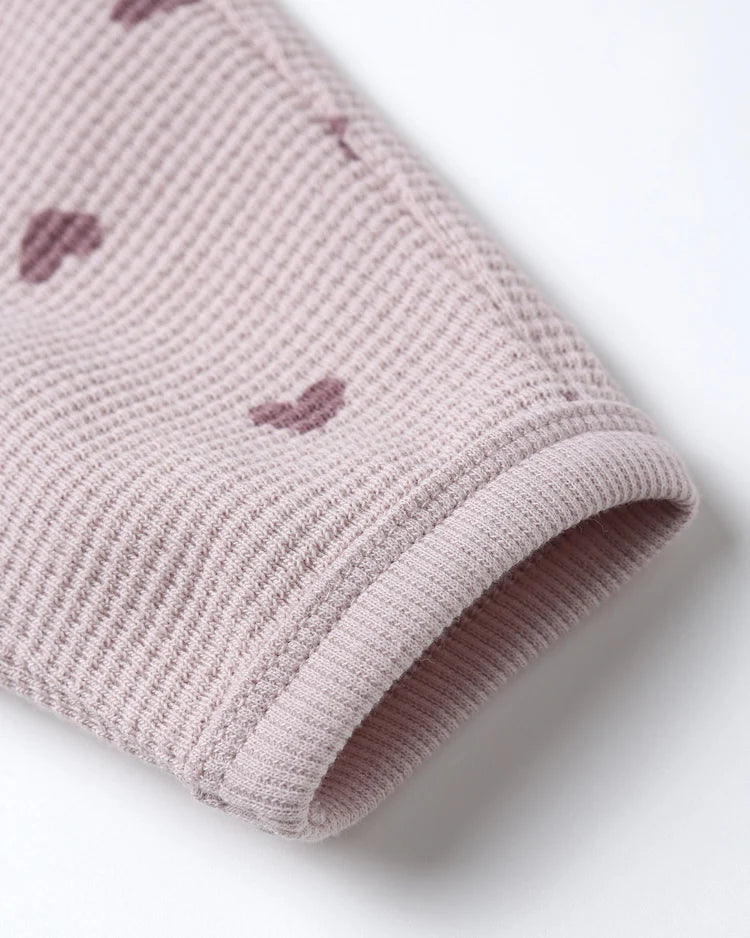Waffle Slouch Set - Hearts