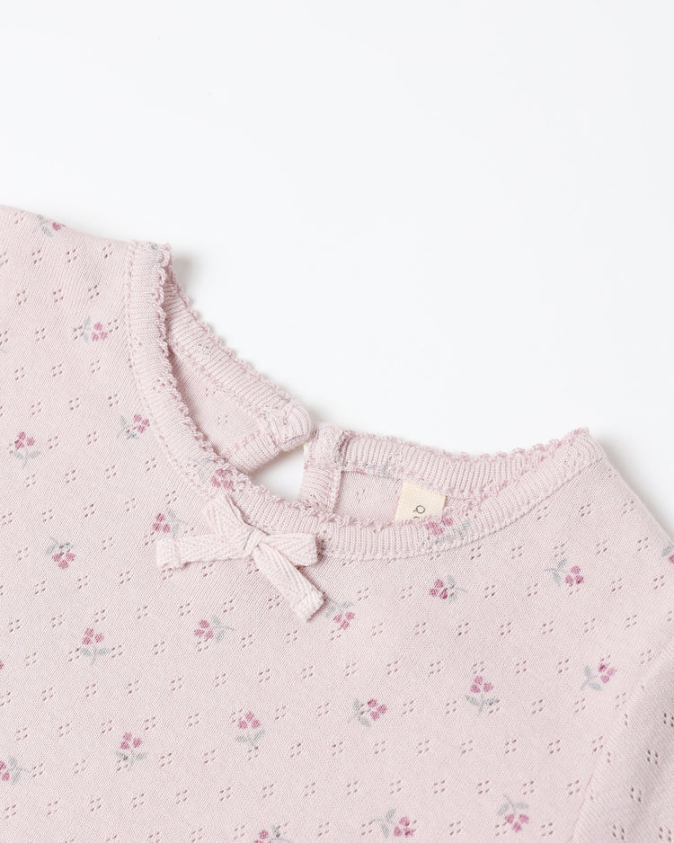 Pointelle Long Sleeve Tee + Legging - Lilac Ditsy