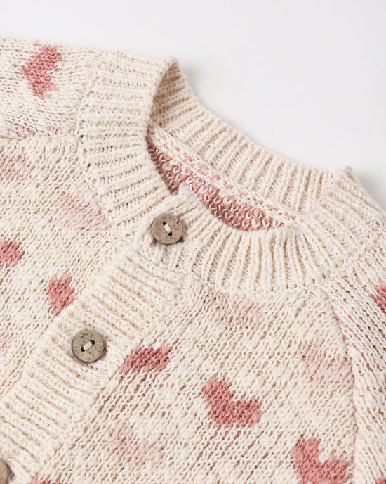 Knit Cardigan - Hearts