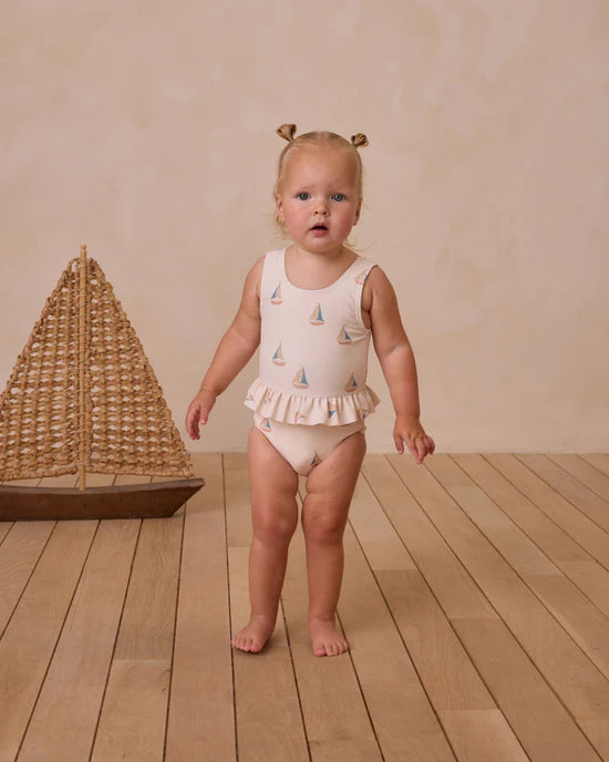 Skirted One Piece - Sailboats