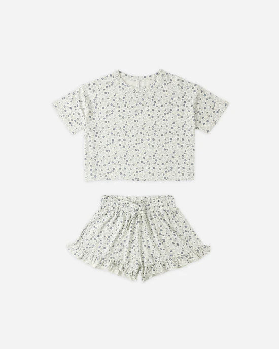 Mosie Set - Blue Ditsy